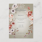 Carte D'accompagnement Réception de mariage romantique Rose rose verte (Devant)