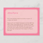 Carte D'accompagnement Réception de mariage rose des inséparables contemp (Dos)
