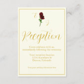 Carte D'accompagnement Réception de mariage Rose en or d'ivoire (Devant)