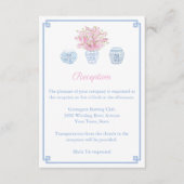 Carte D'accompagnement Réception De Mariage Rose Et Bleu Chinoiserie (Devant)