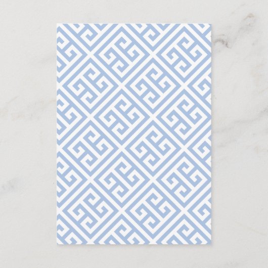 Carte D'accompagnement Réception De Mariage Rose Et Bleu Chinoiserie (Dos)