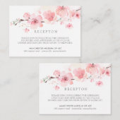 Carte D'accompagnement Réception de mariage rose Fleur de cerisier à deux (Devant / Derrière)