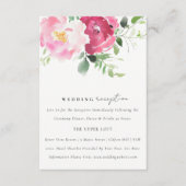 Carte D'accompagnement Réception de mariage Rose rose Brousse (Devant)