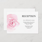 Carte D'accompagnement Réception de mariage rose Roses (Devant / Derrière)