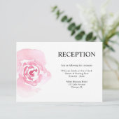 Carte D'accompagnement Réception de mariage rose Roses (Debout devant)