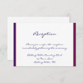 Carte D'accompagnement Réception de mariage Rouge Blanc et Bleu (Devant / Derrière)