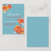 Carte D'accompagnement Réception de mariage rouge coquelicot bleu (Devant / Derrière)
