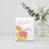 Carte D'accompagnement Réception De Mariage Rouge Orange (Debout devant)