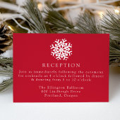 Carte D'accompagnement Réception de mariage rouge Snowflake simple