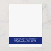 Carte D'accompagnement Réception de mariage Royal Blue Dollar de Sable (Dos)