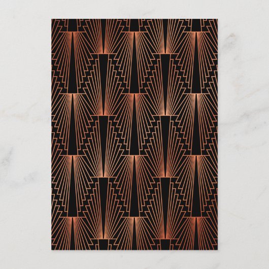 Carte D'accompagnement Réception de mariage Royal Gold Black Great Gatsby (Dos)