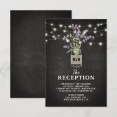 Carte D'accompagnement Réception de mariage rustique au lavande en pot le (Devant / Derrière)