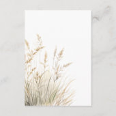 Carte D'accompagnement Réception De Mariage Rustique Boho Séché Tan Grass (Dos)