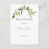 Carte D'accompagnement Réception de mariage rustique Botanique (Devant)