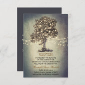 Carte D'accompagnement réception de mariage rustique dans les arbres & di (Devant / Derrière)