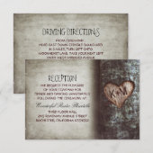 Carte D'accompagnement réception de mariage rustique dans les arbres & di (Devant / Derrière)