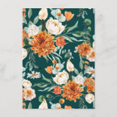 Carte D'accompagnement Réception de mariage rustique d'automne teinte ora (Dos)