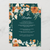 Carte D'accompagnement Réception de mariage rustique d'automne teinte ora (Devant / Derrière)