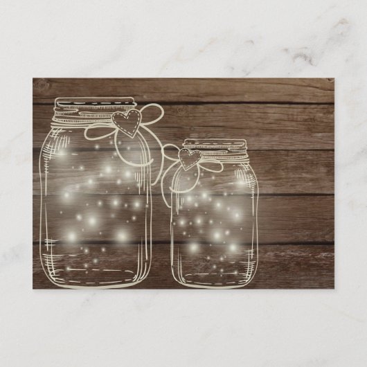 Carte D'accompagnement Réception de mariage rustique en bois avec pot Mas (Dos)