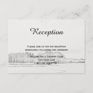 Carte D'accompagnement Réception de mariage Rustique en hiver au pays des