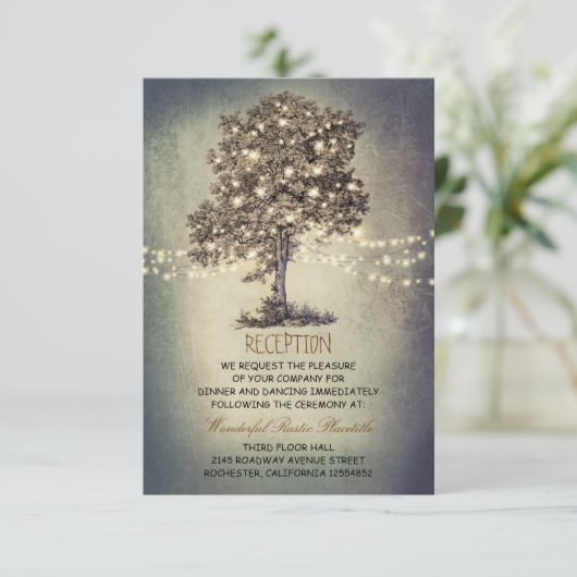 Carte D'accompagnement réception de mariage rustique en plein air & direc (Debout devant)