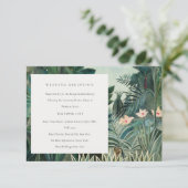 Carte D'accompagnement Réception De Mariage Rustique Exotique De Forêt Tr (Debout devant)