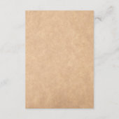 Carte D'accompagnement Réception de mariage rustique Kraft en forêt de mo (Dos)
