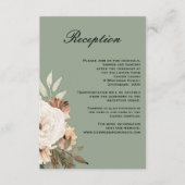 Carte D'accompagnement Réception De Mariage Rustique Sage Green Boho (Devant)