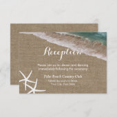 Carte D'accompagnement Réception de mariage rustique toile de jute étoile (Devant / Derrière)