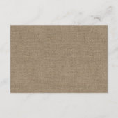 Carte D'accompagnement Réception de mariage rustique toile de jute étoile (Dos)