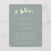 Carte D'accompagnement Réception de mariage Seafoam Snowberry+Eucalyptus (Devant)