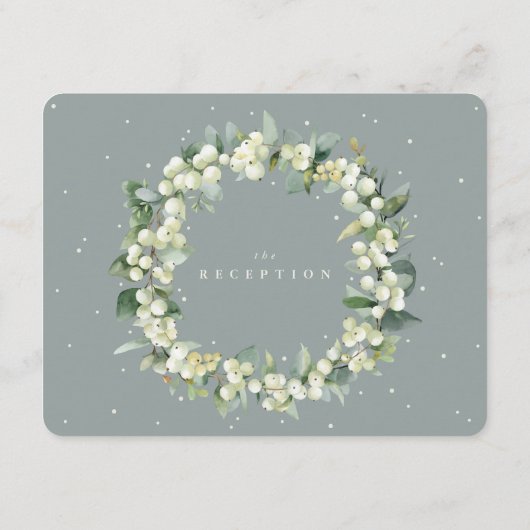 Carte D'accompagnement Réception de mariage Seafoam Snowberry+Eucalyptus (Dos)