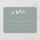 Carte D'accompagnement Réception de mariage Seafoam Snowberry+Eucalyptus (Devant)