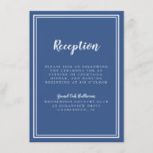 Carte D'accompagnement Réception de Mariage Simple Cadre Bleu Classique B (Devant)