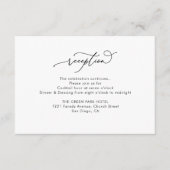 Carte D'accompagnement Réception de mariage simple en noir et blanc (Devant)