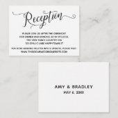 Carte D'accompagnement Réception De Mariage Simple Et Élégante (Devant / Derrière)