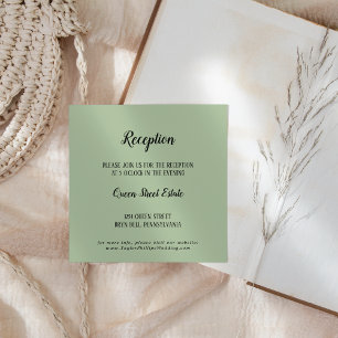 Carte D'accompagnement Réception de mariage simple et minimaliste Sage