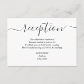 Carte D'accompagnement Réception de mariage simple noir et blanc (Devant)