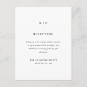 Carte D'accompagnement Réception de mariage simple noir et blanc (Devant)
