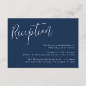 Carte D'accompagnement Réception de mariage simple script marine (Devant)
