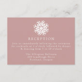 Carte D'accompagnement Réception de mariage Simple Snowflake Dusty Rose (Devant)