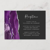 Carte D'accompagnement Réception de mariage sombre moderne violet en arge (Devant)
