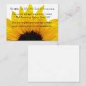 Carte D'accompagnement Réception de mariage Sunflower Navy (Devant / Derrière)