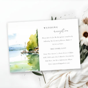 Carte D'accompagnement Réception de mariage sur le paysage du lac Léman S