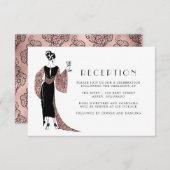 Carte D'accompagnement Réception de mariage sur le thème du vin rose et o (Devant / Derrière)