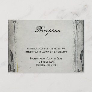 Carte D'accompagnement Réception de mariage sur treillis Black Rose gothi