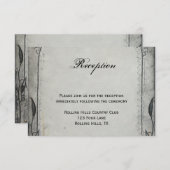 Carte D'accompagnement Réception de mariage sur treillis Black Rose gothi (Devant / Derrière)