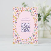 Carte D'accompagnement Réception de mariage Tea Party Code QR personnalis (Debout devant)
