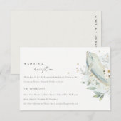 Carte D'accompagnement Réception de mariage turquoise de poisson floral s (Devant / Derrière)