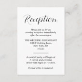Carte D'accompagnement Réception de mariage vertical en noir et blanc (Devant)